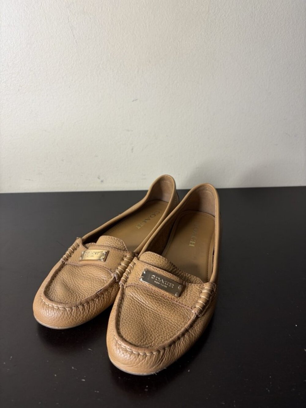 Coach Fredrica Loafers Women's Size 7.5B Flats Chestnut Luggage Brown Leather